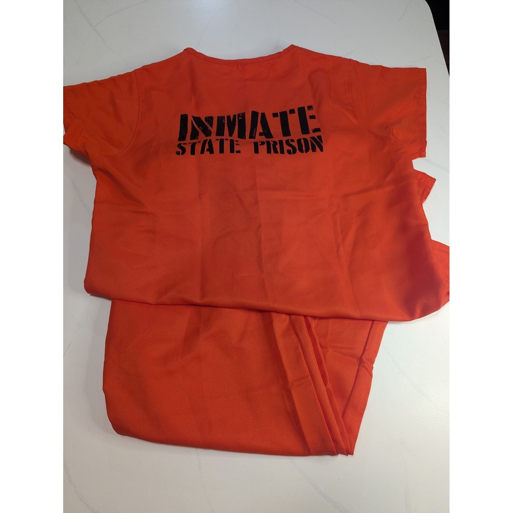 Spirit Halloween Inmate State Prison Costume Set Orange L/XL 01340173